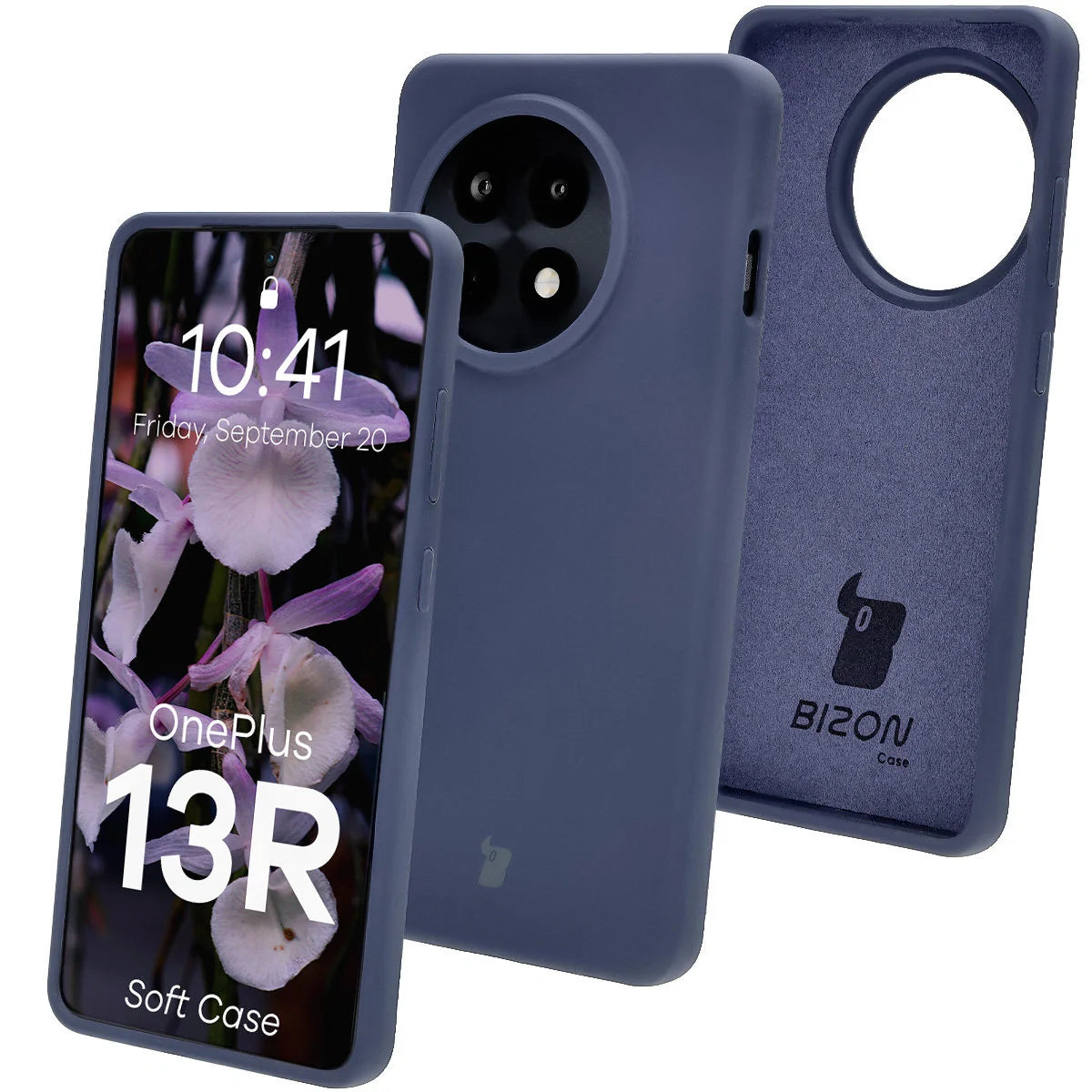 Silikon Handyhülle für OnePlus 13R, Bizon Soft Case, Dunkelblau