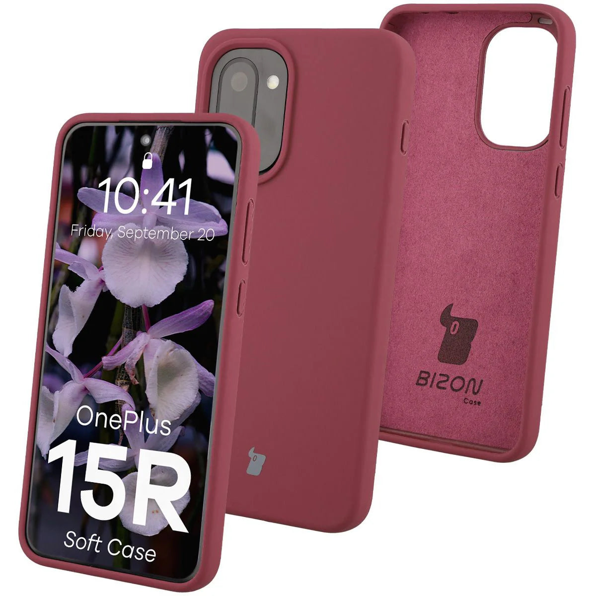 Silikon Handyhülle für OnePlus 15R, Bizon Soft Case, Pflaumenfarbe