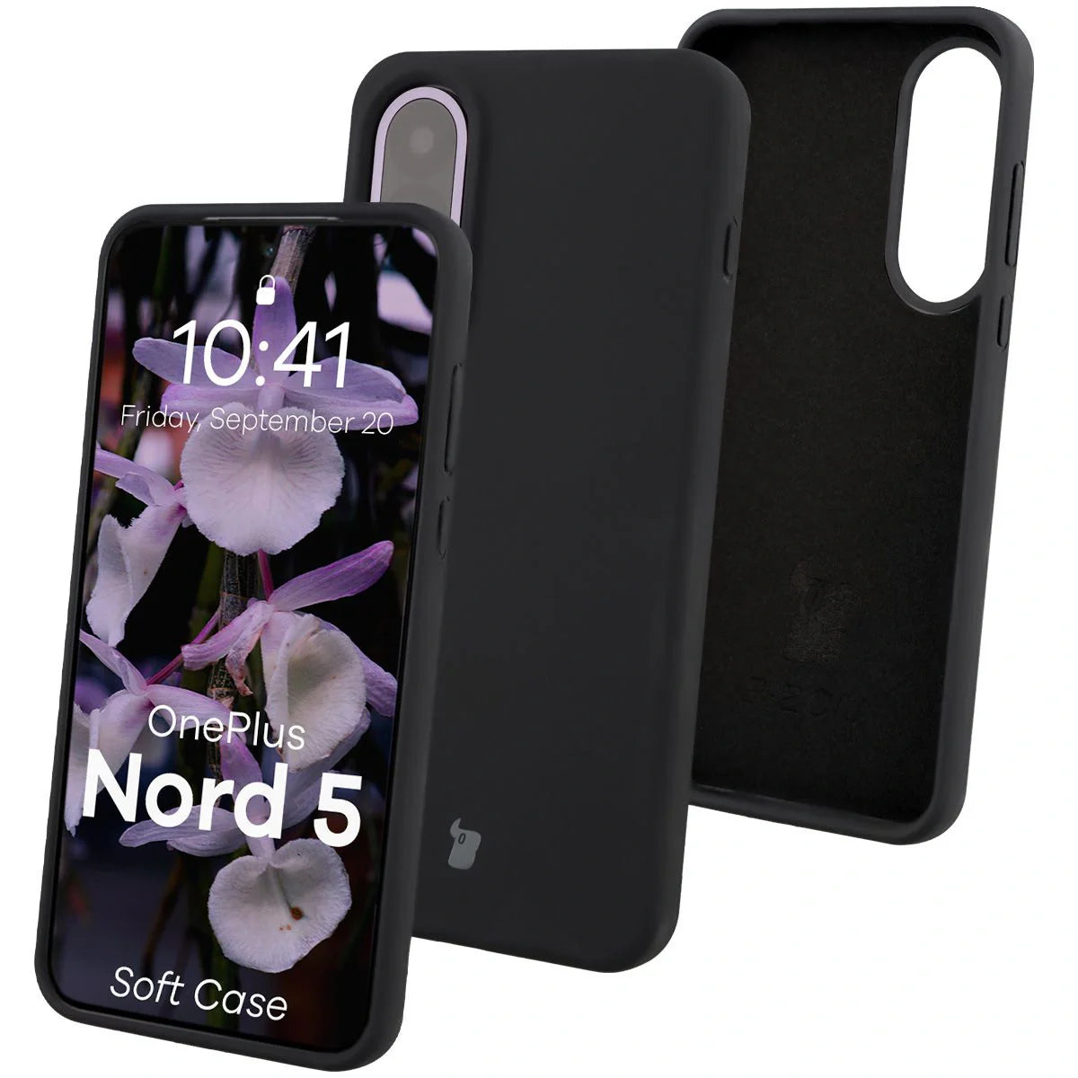 Silikon Handyhülle für OnePlus Nord 5, Bizon Soft Case, Schwarz