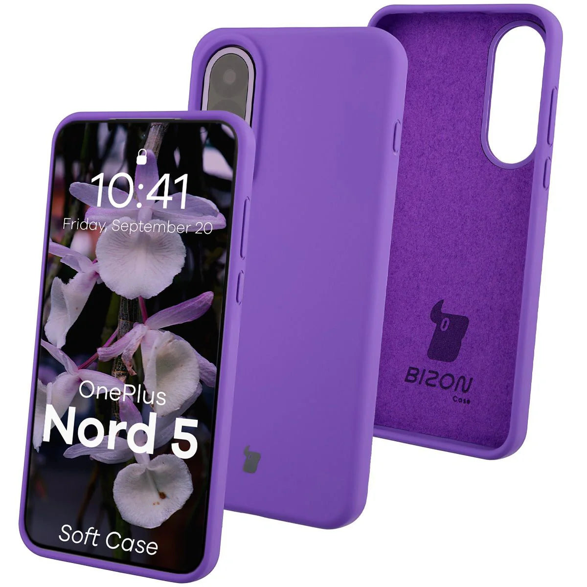 Silikon Handyhülle für OnePlus Nord 5, Bizon Soft Case, Violett