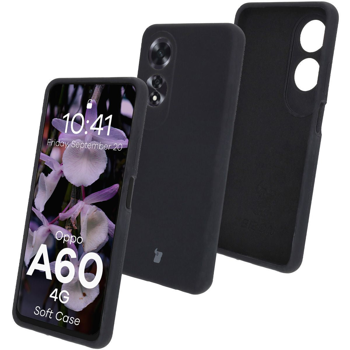 Silikon Handyhülle für Oppo A60 4G, Bizon Soft Case, Schwarz