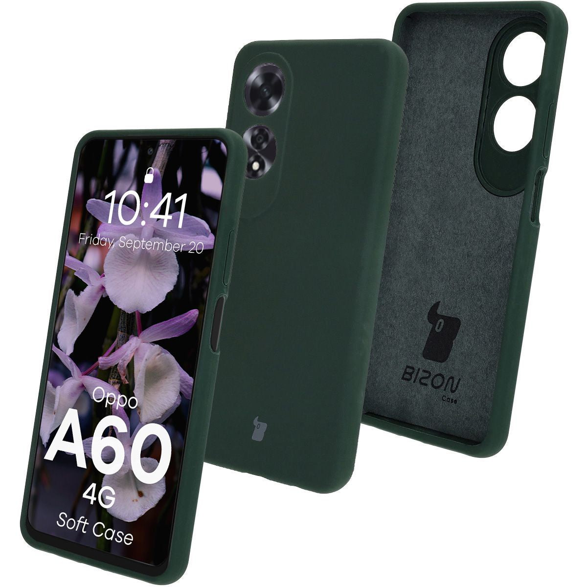 Silikon Handyhülle für Oppo A60 4G, Bizon Soft Case, Dunkelgrün