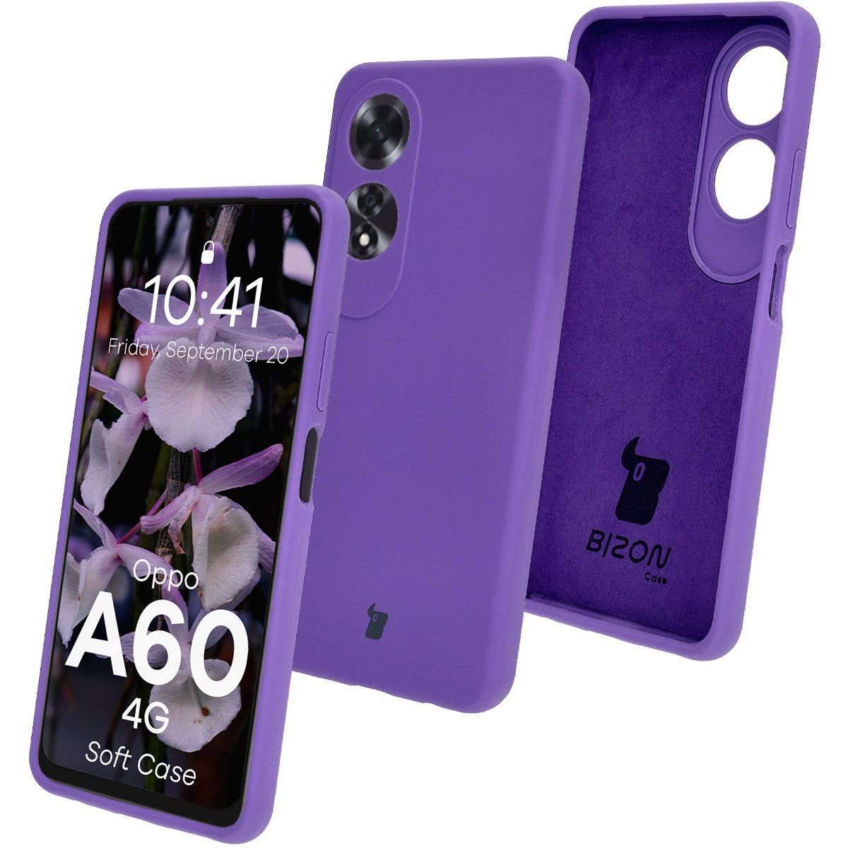 Silikon Handyhülle für Oppo A60 4G, Bizon Soft Case, Violett