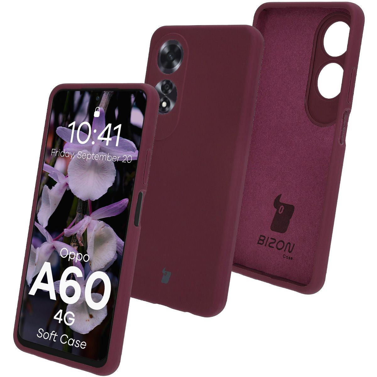 Silikon Handyhülle für Oppo A60 4G, Bizon Soft Case, Pflaumenfarbe