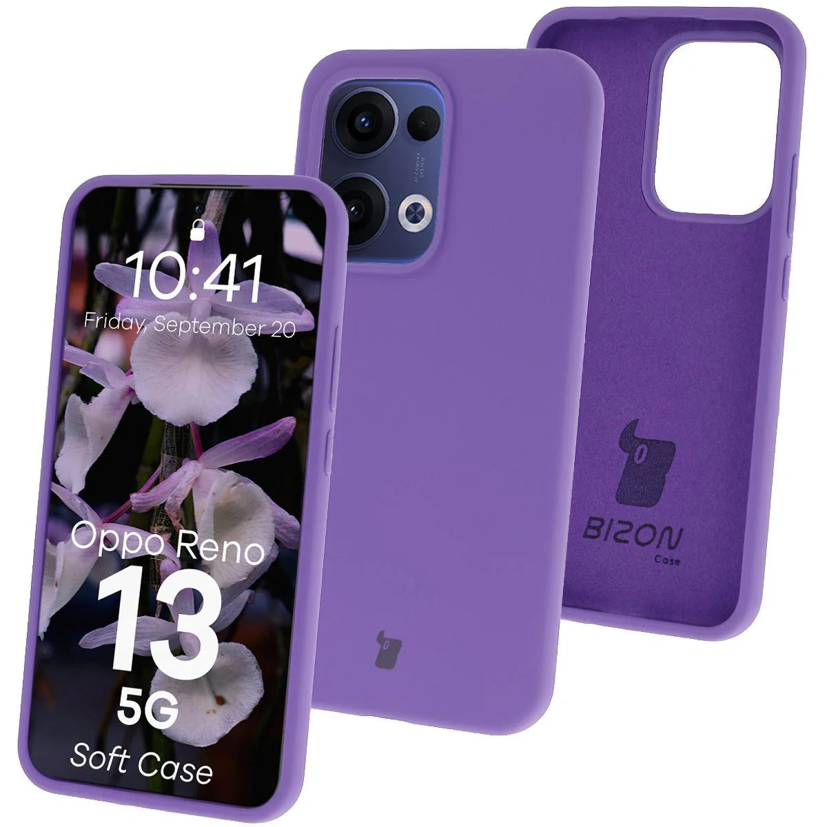 Silikon Handyhülle für Oppo Reno13, Bizon Soft Case, Violett