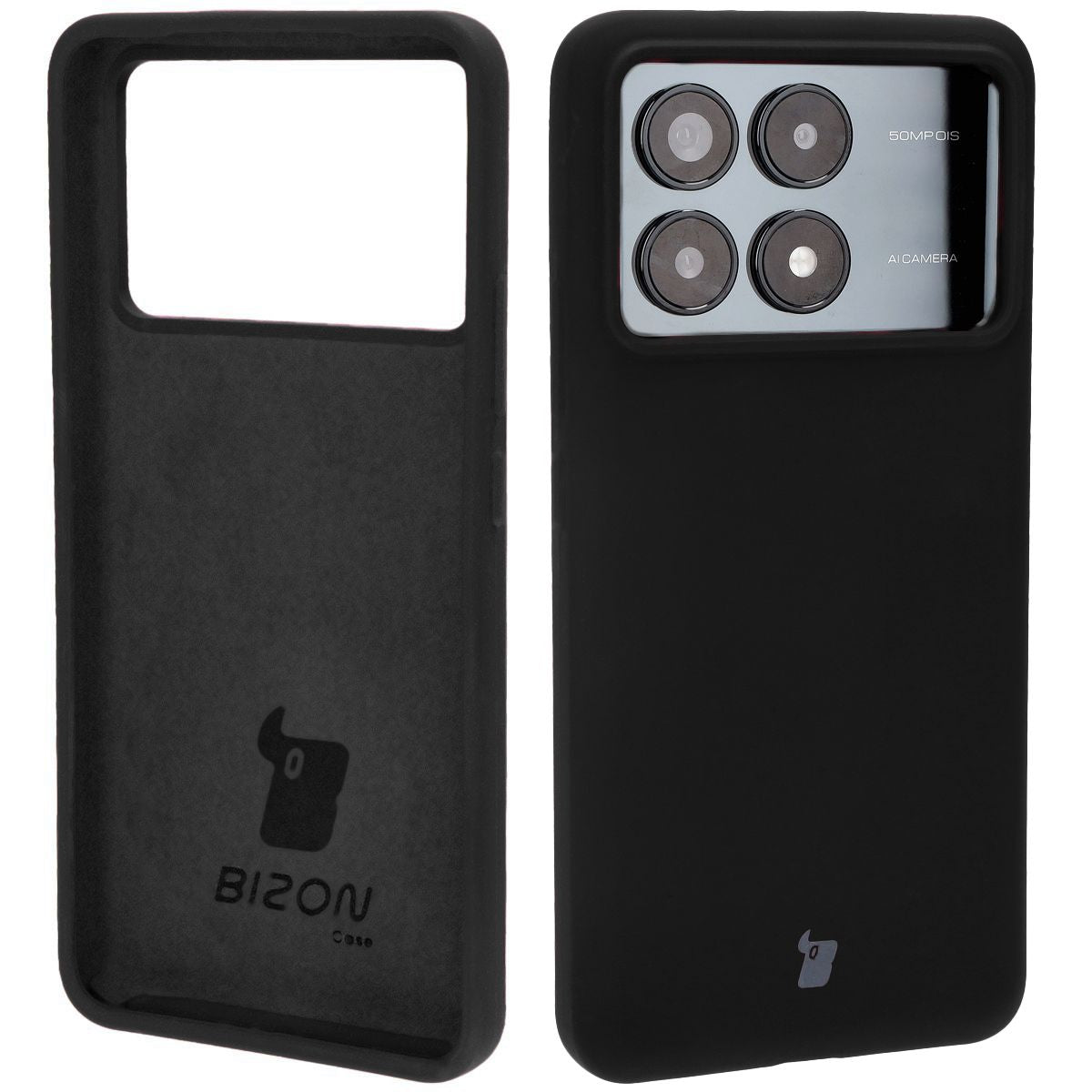 Silikon Handyhülle für Xiaomi Poco F6 Pro, Bizon Soft Case, Schwarz