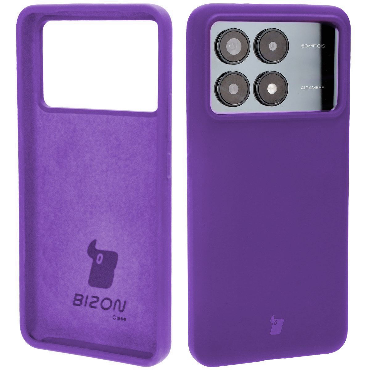 Silikon Handyhülle für Xiaomi Poco F6 Pro, Bizon Soft Case, Violett