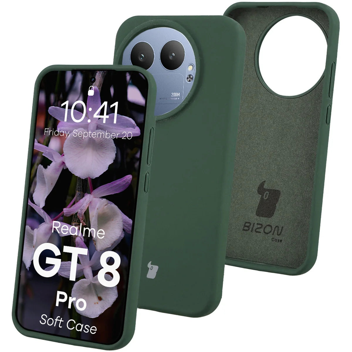 Silikon Handyhülle für Realme GT 8 Pro, Bizon Soft Case, Dunkelgrün