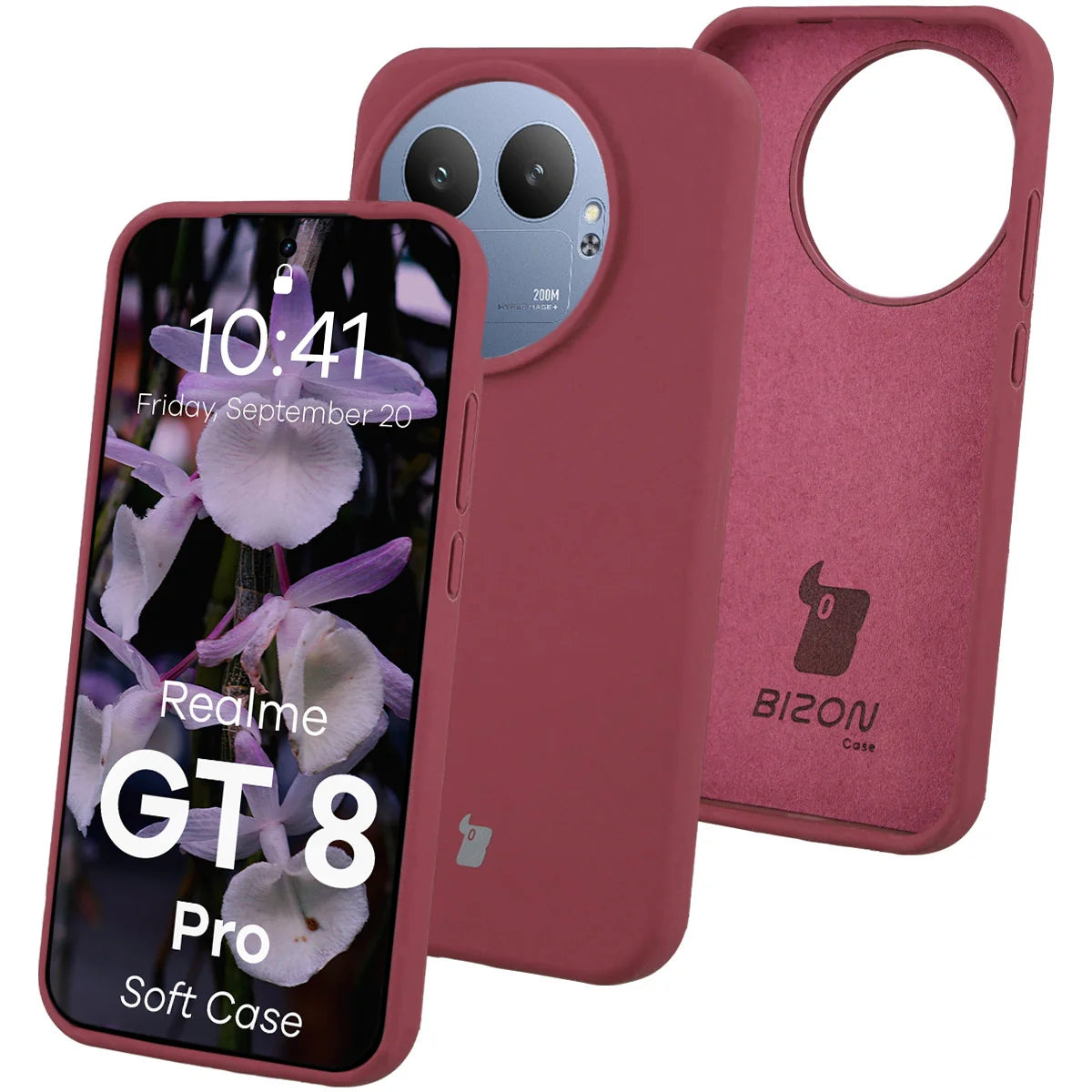 Silikon Handyhülle für Realme GT 8 Pro, Bizon Soft Case, Pflaumenfarbe