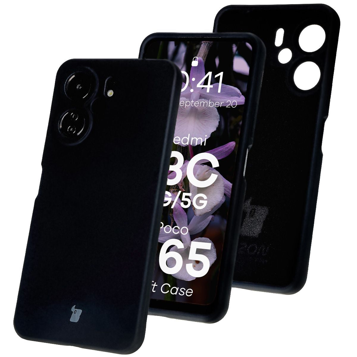 Silikon Handyhülle für Xiaomi Redmi 13C 4G / Xiaomi Redmi 13C 5G / Xiaomi Poco C65, Bizon Soft Case, Schwarz