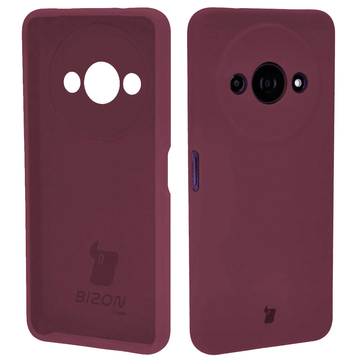 Silikon Handyhülle für Xiaomi Redmi A3 4G, Bizon Soft Case, Pflaumenfarbe