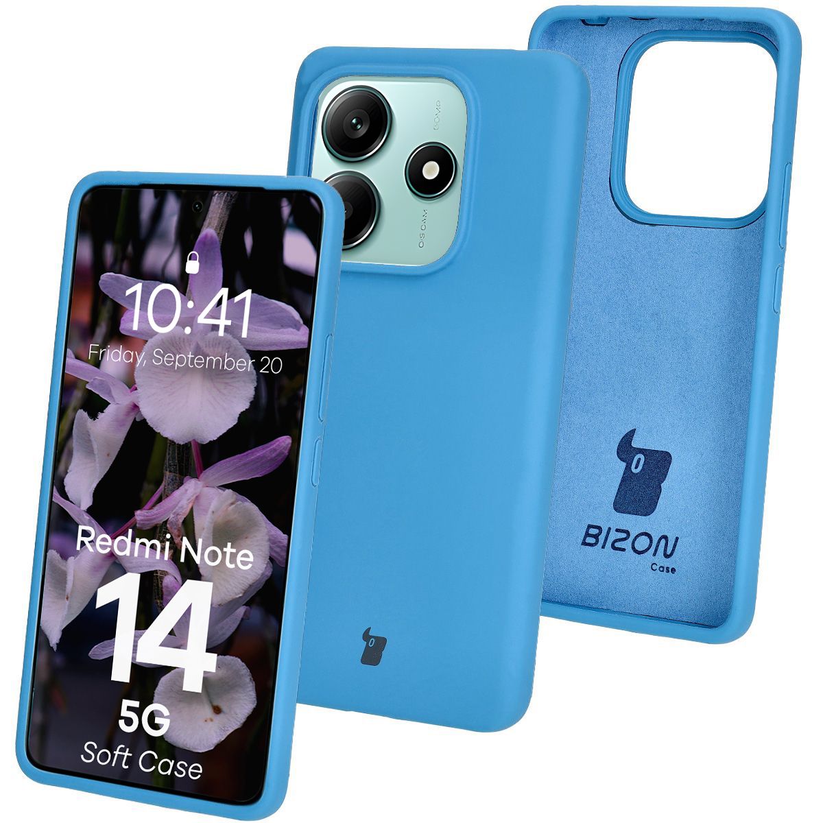 Silikon Handyhülle für Xiaomi Redmi Note 14 5G, Bizon Soft Case, Blau
