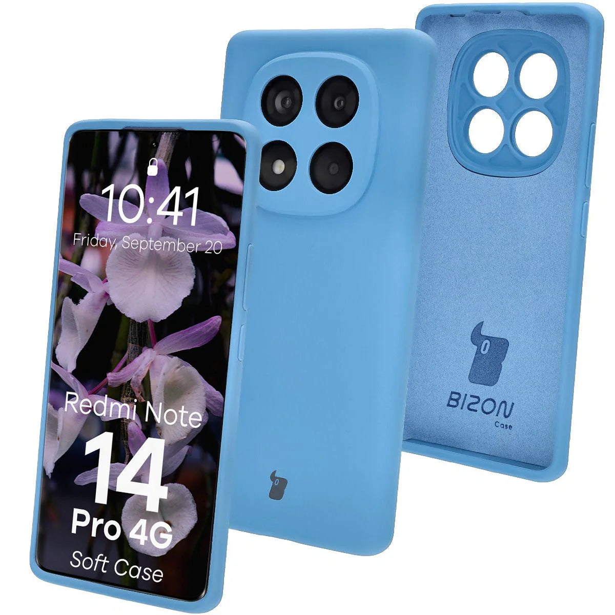 Silikon Handyhülle für Xiaomi Redmi Note 14 Pro 4G, Bizon Soft Case, Blau