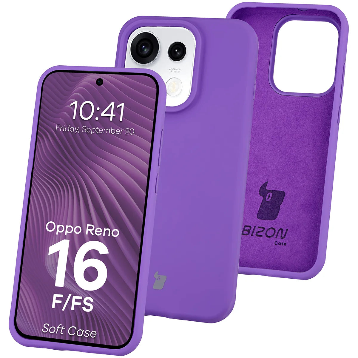 Silikon Handyhülle für Oppo Reno16 F / Reno16 FS, Bizon Soft Case, Violett (1/7)