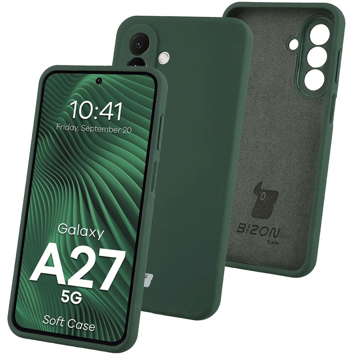 Silikon Handyhülle für Galaxy A27 5G, Bizon Soft Case, Dunkelgrün