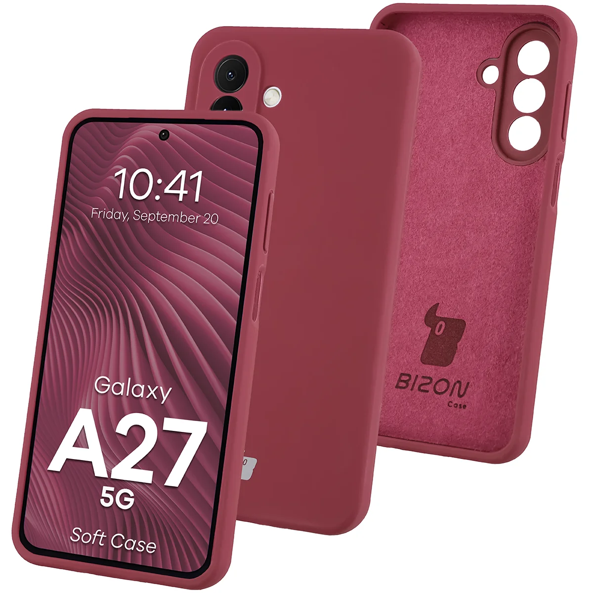 Silikon Handyhülle für Galaxy A27 5G, Bizon Soft Case, Pflaumenfarbe