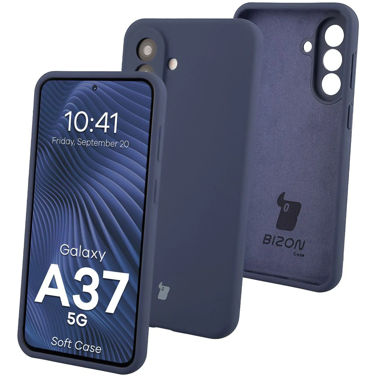 Silikon Handyhülle für Galaxy A37 5G, Bizon Soft Case, Dunkelblau