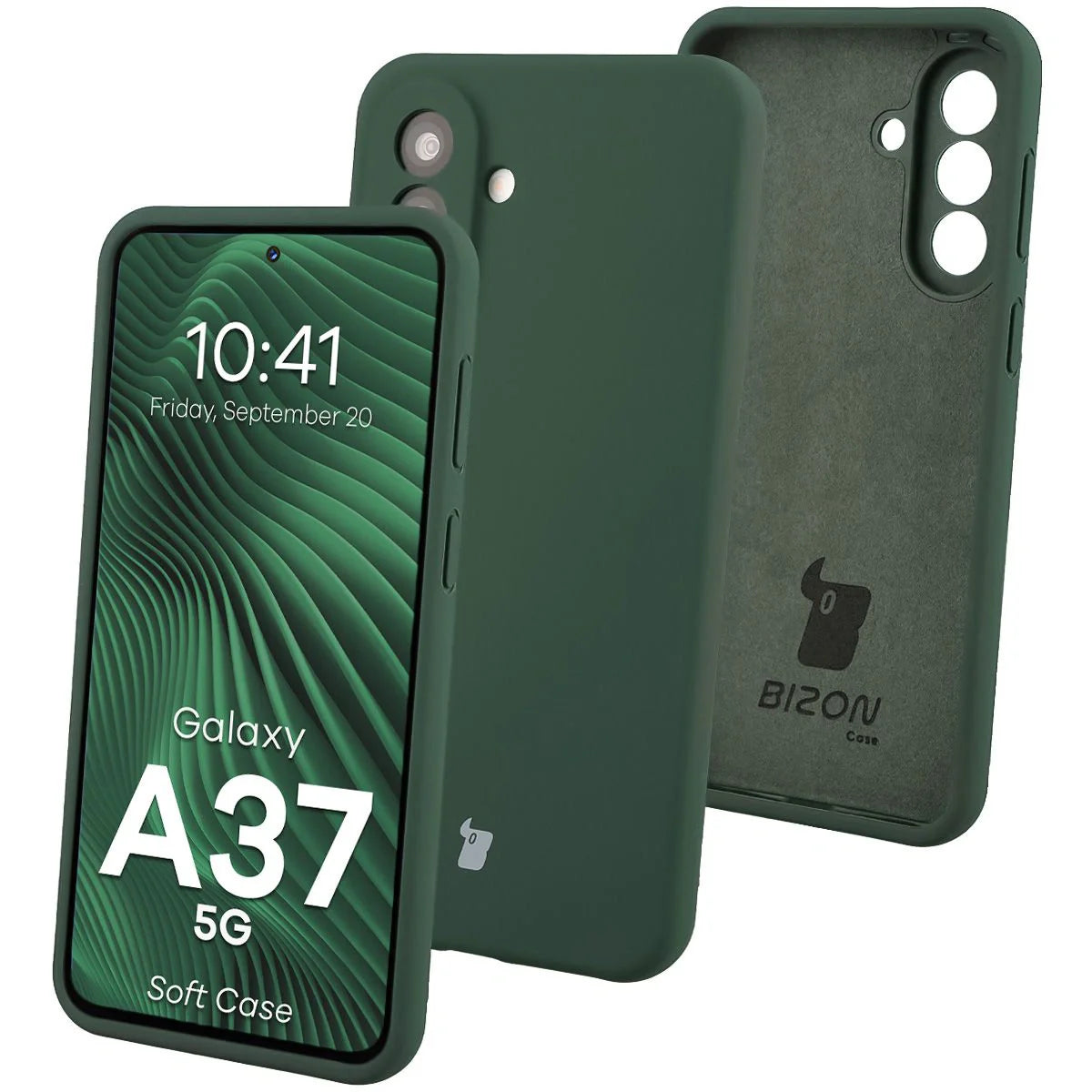 Silikon Handyhülle für Galaxy A37 5G, Bizon Soft Case, Dunkelgrün