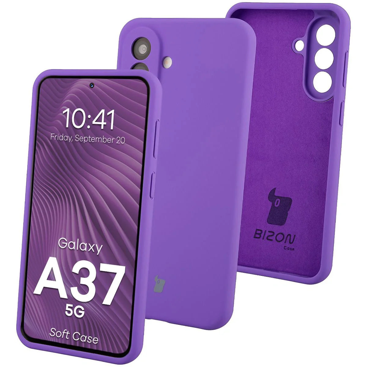 Silikon Handyhülle für Galaxy A37 5G, Bizon Soft Case, Violett