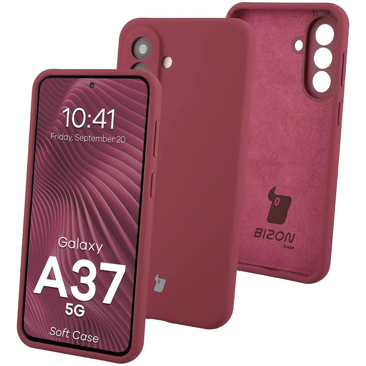Silikon Handyhülle für Galaxy A37 5G, Bizon Soft Case, Pflaumenfarbe