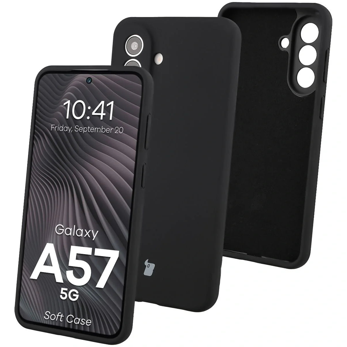 Silikon Handyhülle für Galaxy A57 5G, Bizon Soft Case, Schwarz