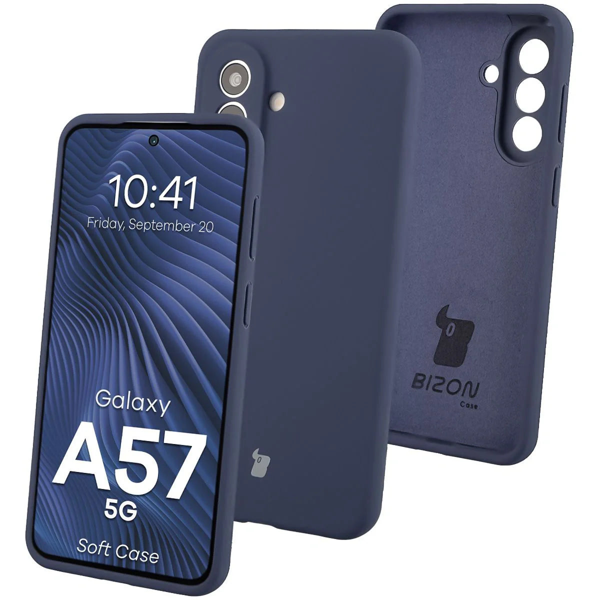 Silikon Handyhülle für Galaxy A57 5G, Bizon Soft Case, Dunkelblau