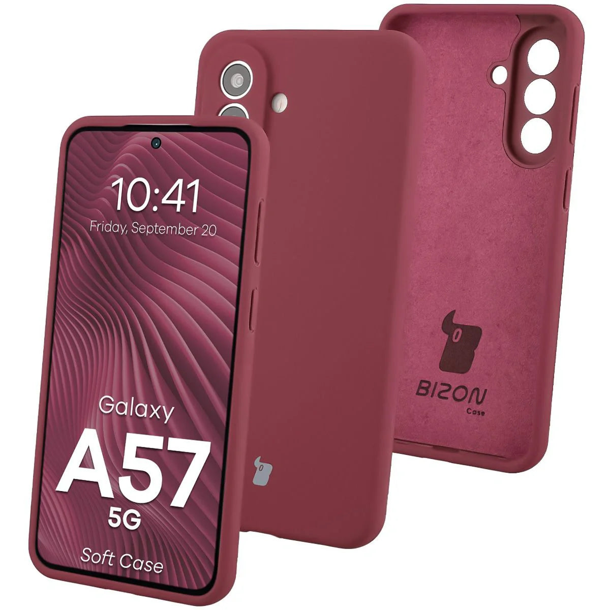 Silikon Handyhülle für Galaxy A57 5G, Bizon Soft Case, Pflaumenfarbe