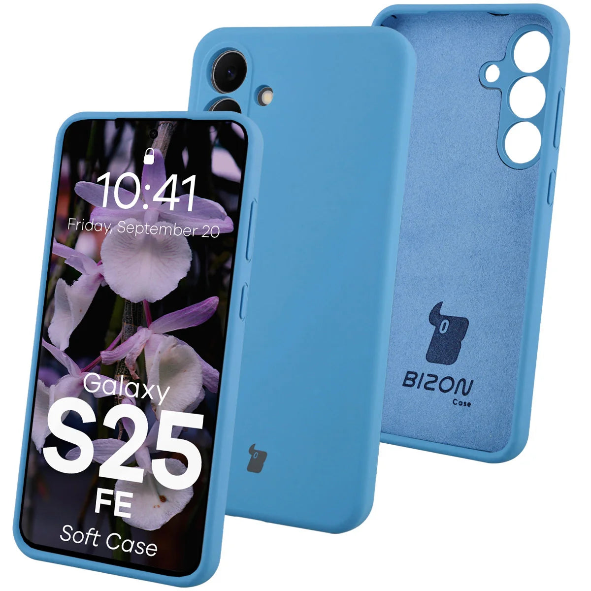 Silikon Handyhülle für Galaxy S25 FE, Bizon Soft Case, Blau