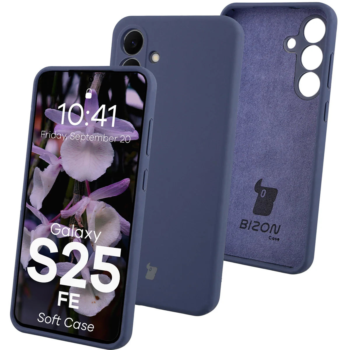 Silikon Handyhülle für Galaxy S25 FE, Bizon Soft Case, Dunkelblau