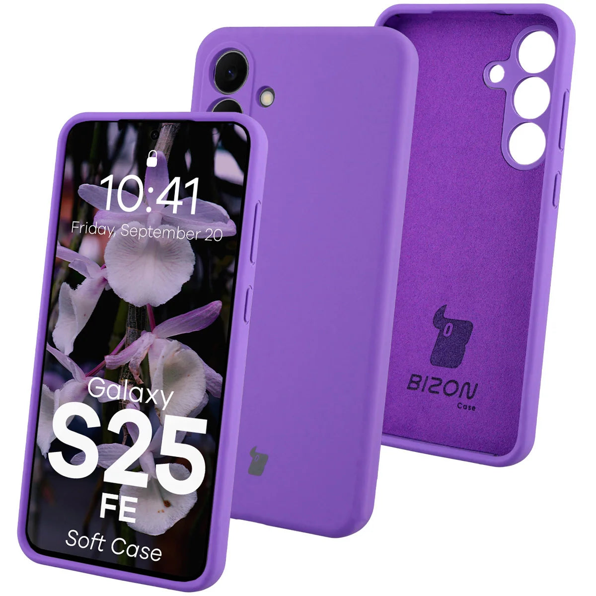 Silikon Handyhülle für Galaxy S25 FE, Bizon Soft Case, Violett
