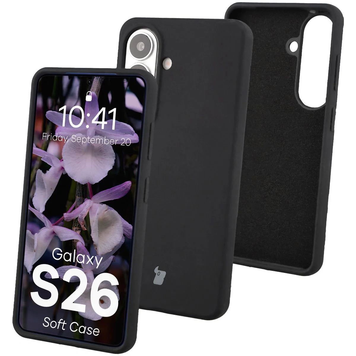 Silikon Handyhülle für Galaxy S26, Bizon Soft Case, Schwarz