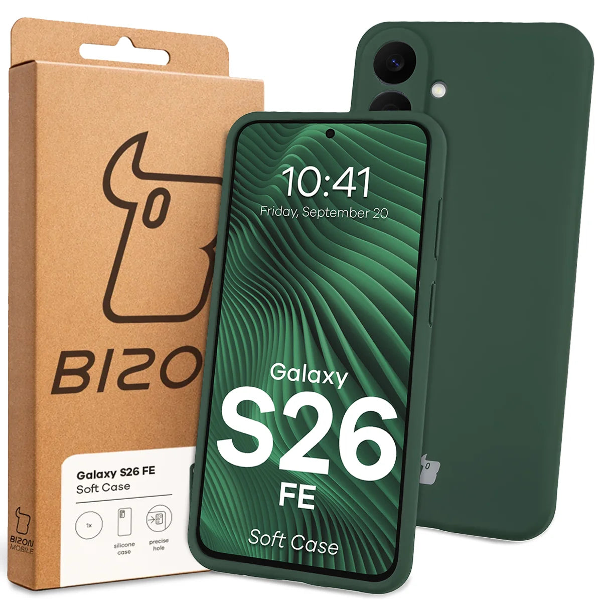 Silikon Handyhülle für Galaxy S26 FE, Bizon Soft Case, Dunkelgrün (7/7)