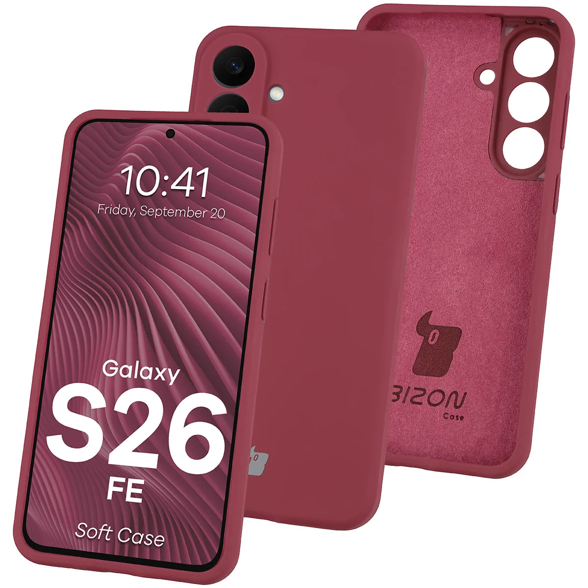 Silikon Handyhülle für Galaxy S26 FE, Bizon Soft Case, Pflaumenfarbe (1/7)