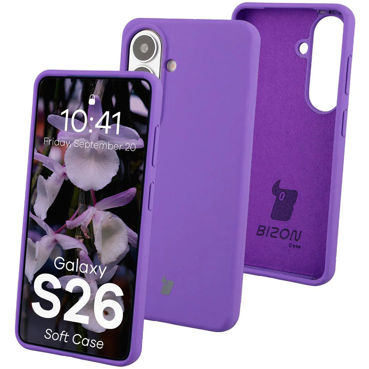 Silikon Handyhülle für Galaxy S26, Bizon Soft Case, Violett