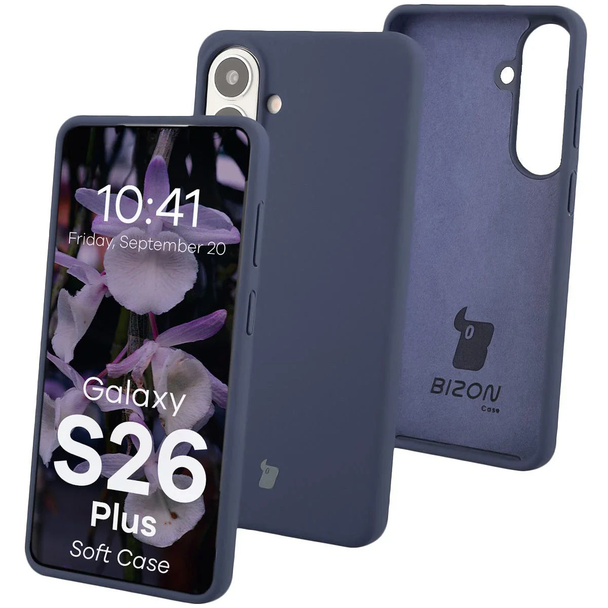 Silikon Handyhülle für Galaxy S26 Plus, Bizon Soft Case, Dunkelblau