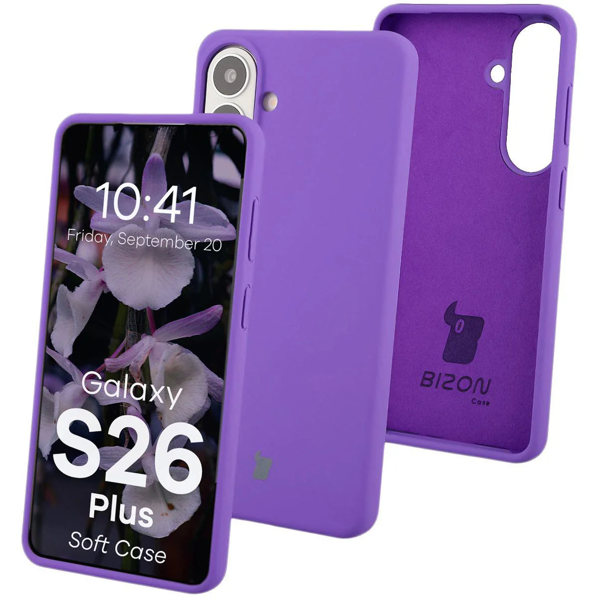 Silikon Handyhülle für Galaxy S26 Plus, Bizon Soft Case, Violett