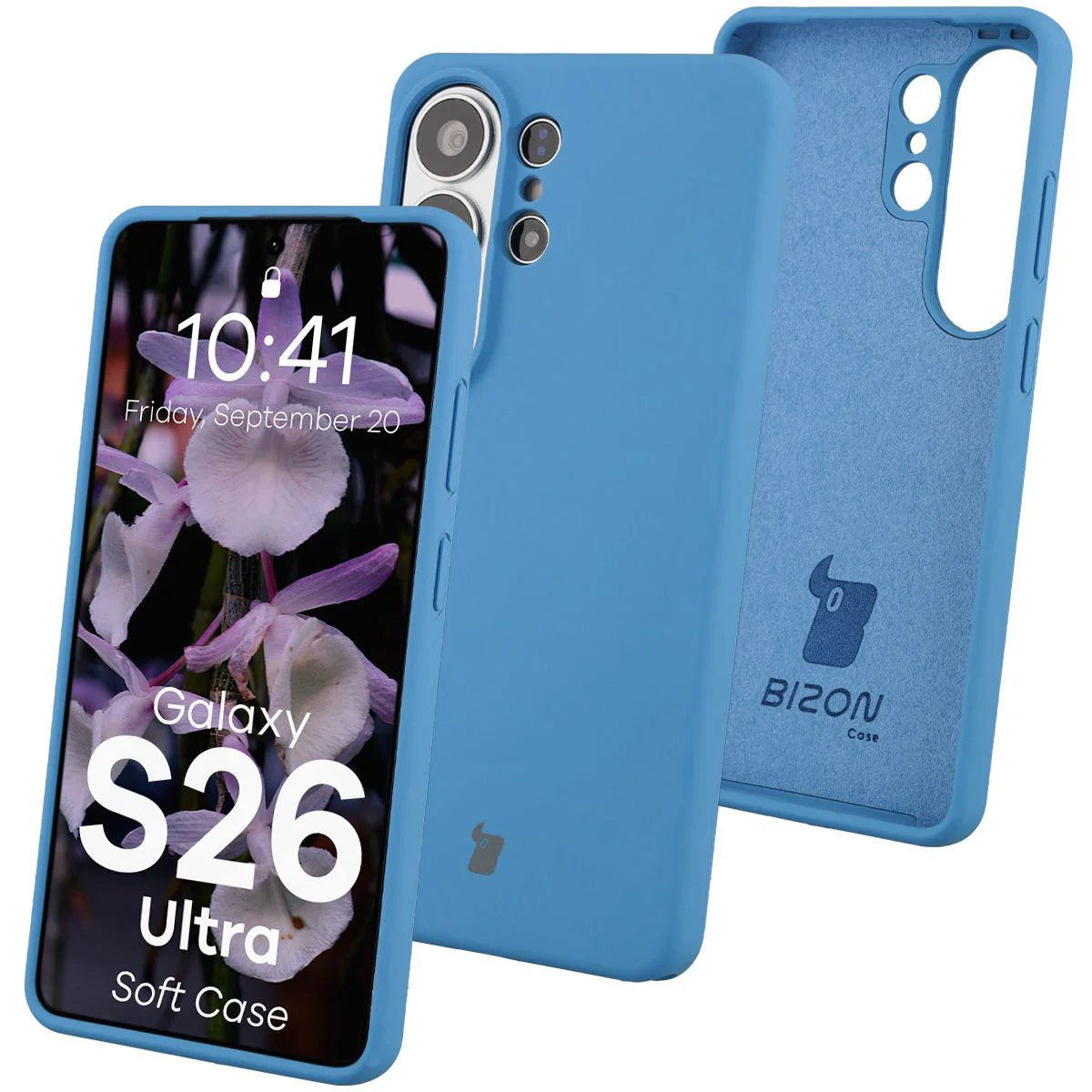 Silikon Handyhülle für Galaxy S26 Ultra, Bizon Soft Case, Blau