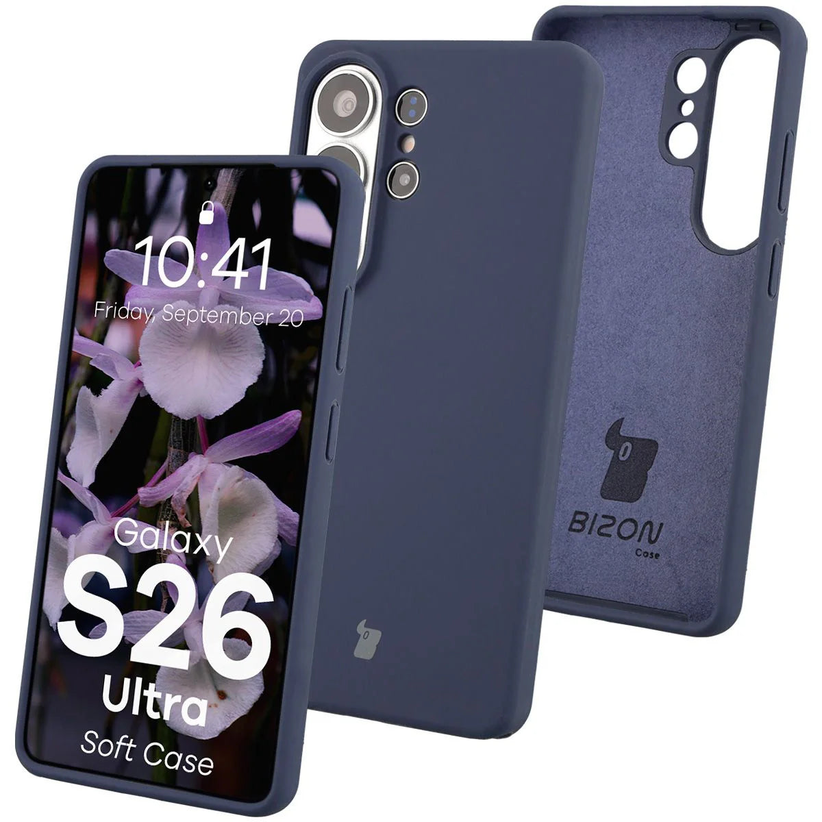 Silikon Handyhülle für Galaxy S26 Ultra, Bizon Soft Case, Dunkelblau