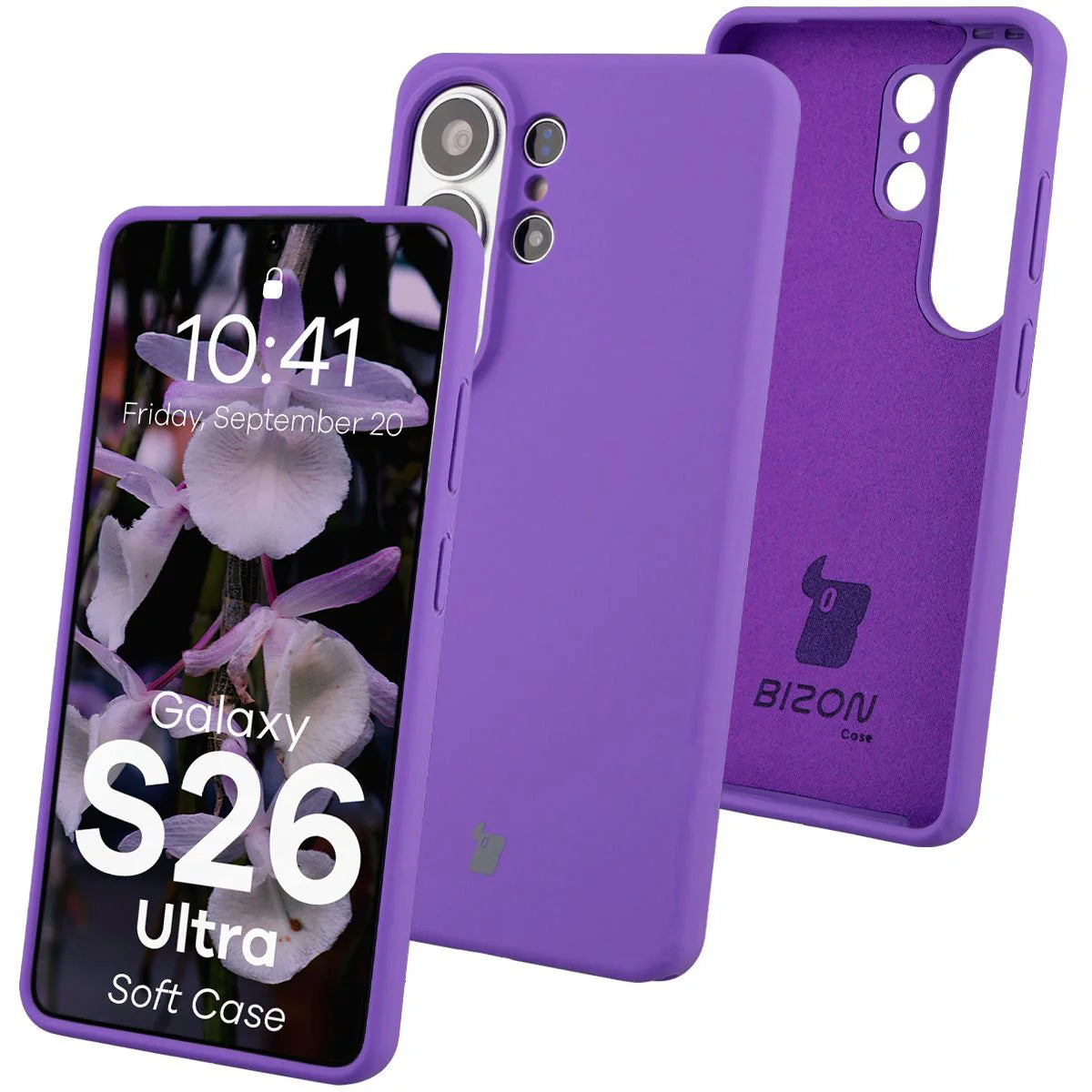 Silikon Handyhülle für Galaxy S26 Ultra, Bizon Soft Case, Violett