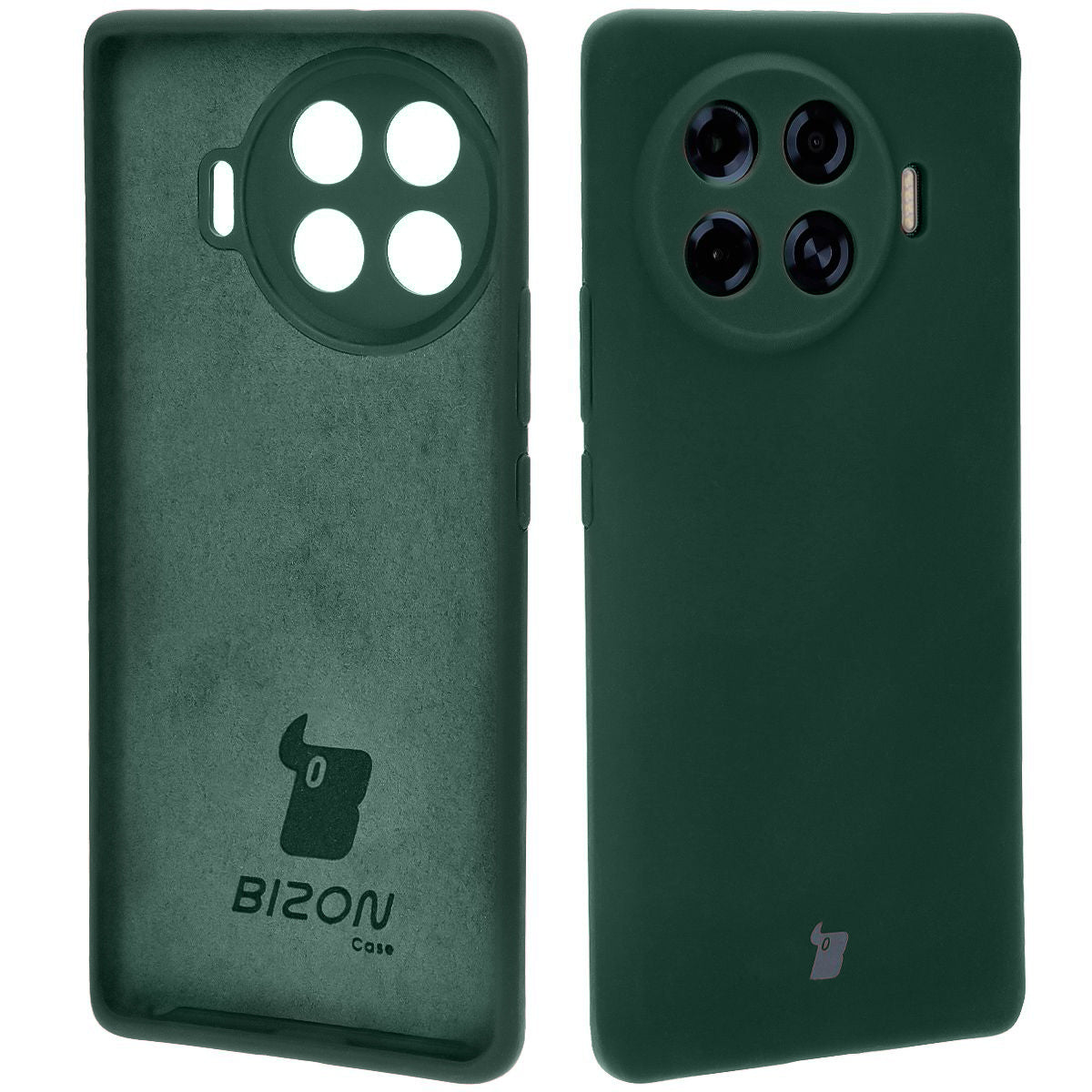 Silikon Handyhülle für Tecno Spark 20 Pro+, Bizon Soft Case, Dunkelgrün