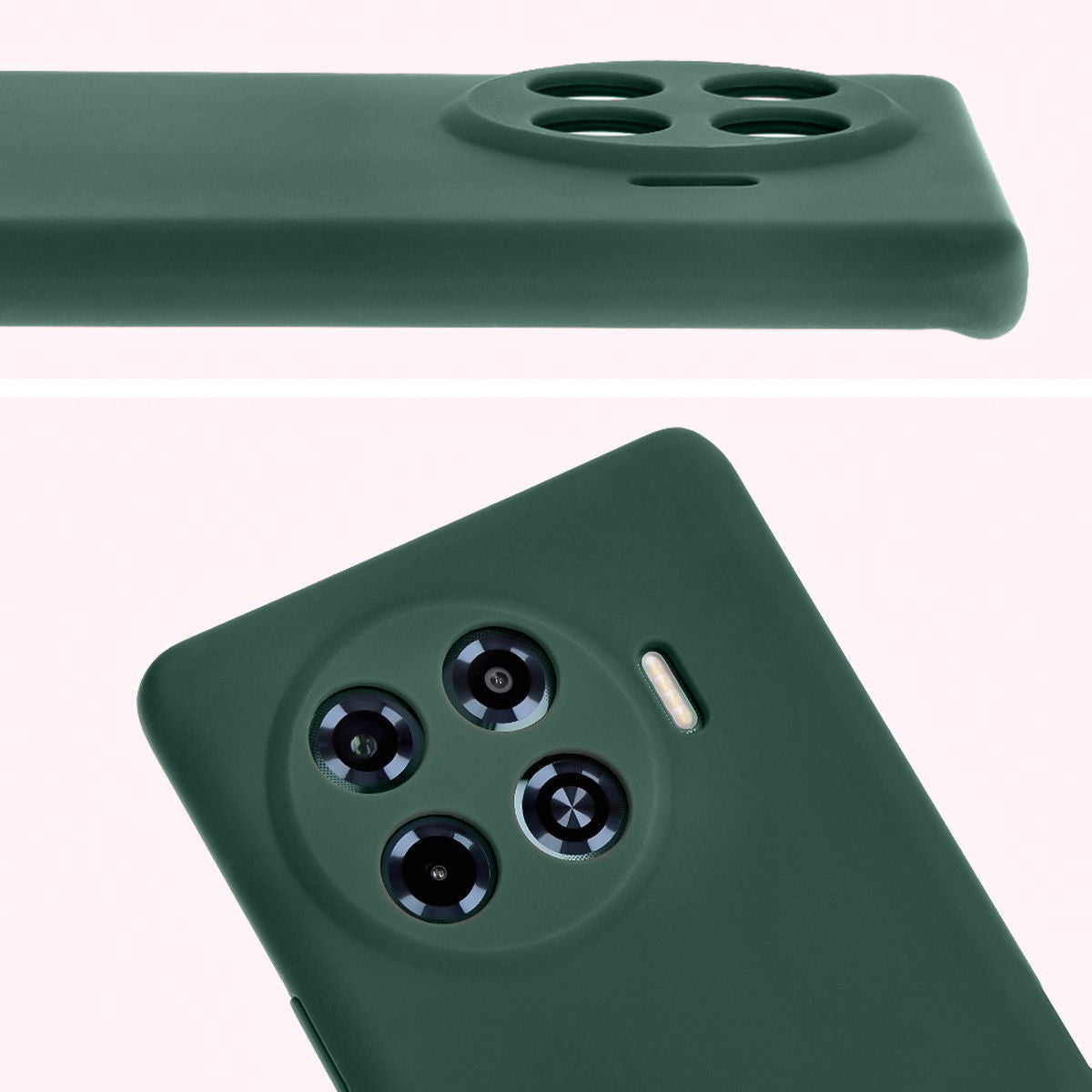 Silikon Handyhülle für Tecno Spark 20 Pro+, Bizon Soft Case, Dunkelgrün