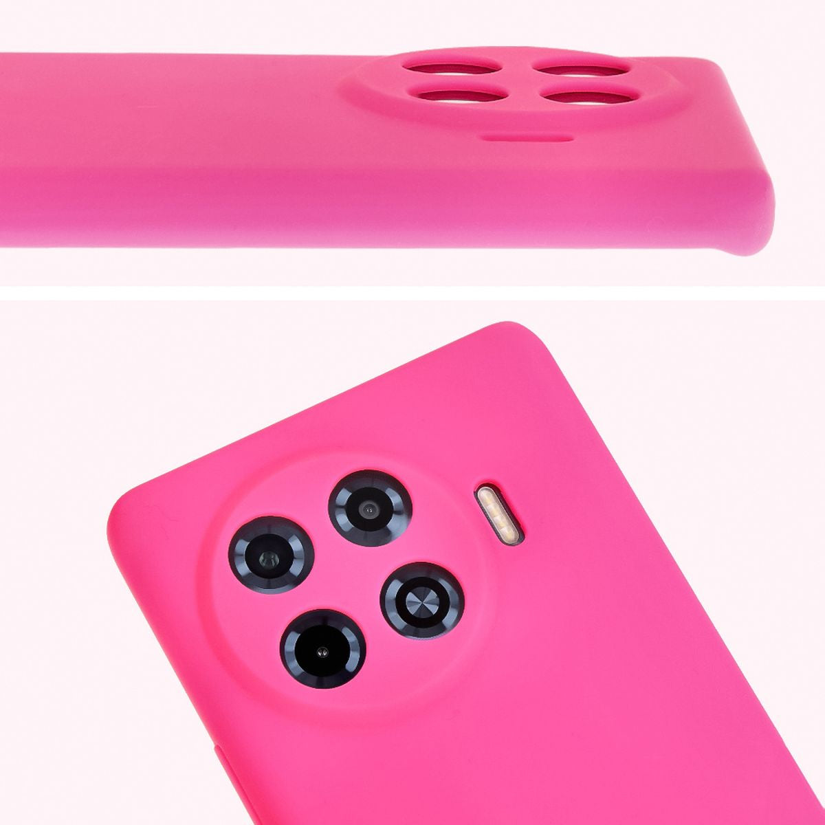 Silikon Handyhülle für Tecno Spark 20 Pro+, Bizon Soft Case, Neon-Pink