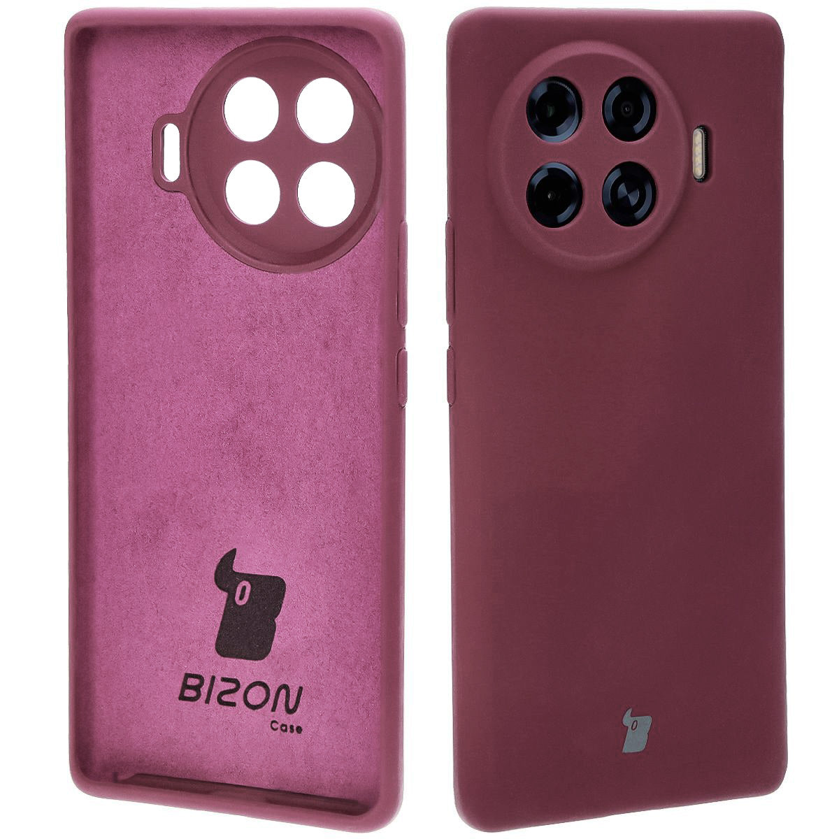 Silikon Handyhülle für Tecno Spark 20 Pro+, Bizon Soft Case, Pflaumenfarbe