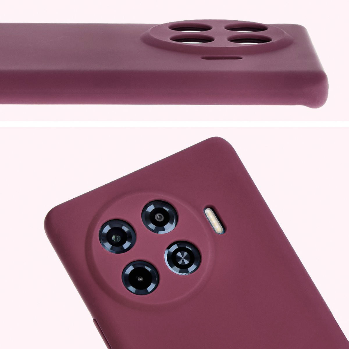 Silikon Handyhülle für Tecno Spark 20 Pro+, Bizon Soft Case, Pflaumenfarbe