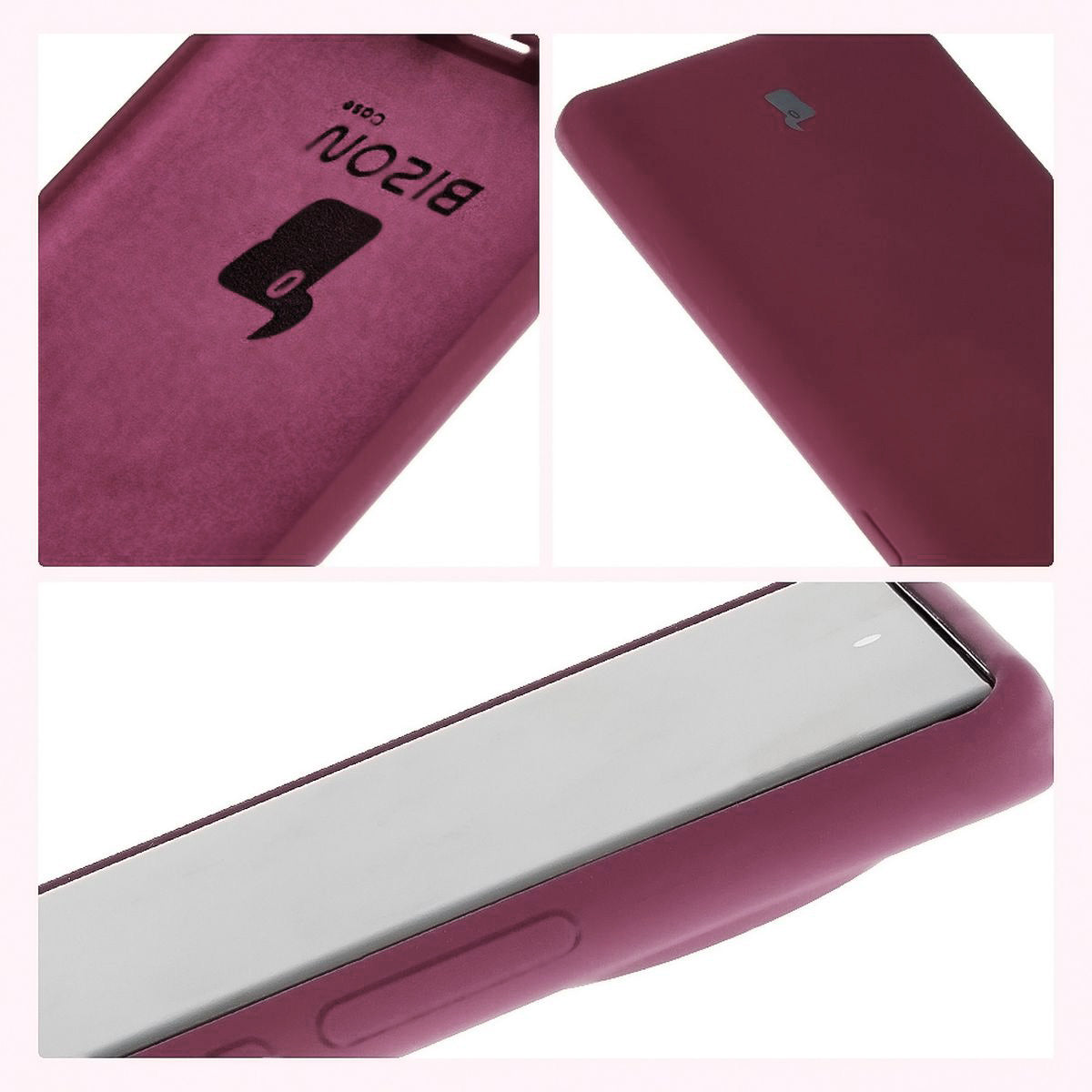 Silikon Handyhülle für Tecno Spark 20 Pro+, Bizon Soft Case, Pflaumenfarbe