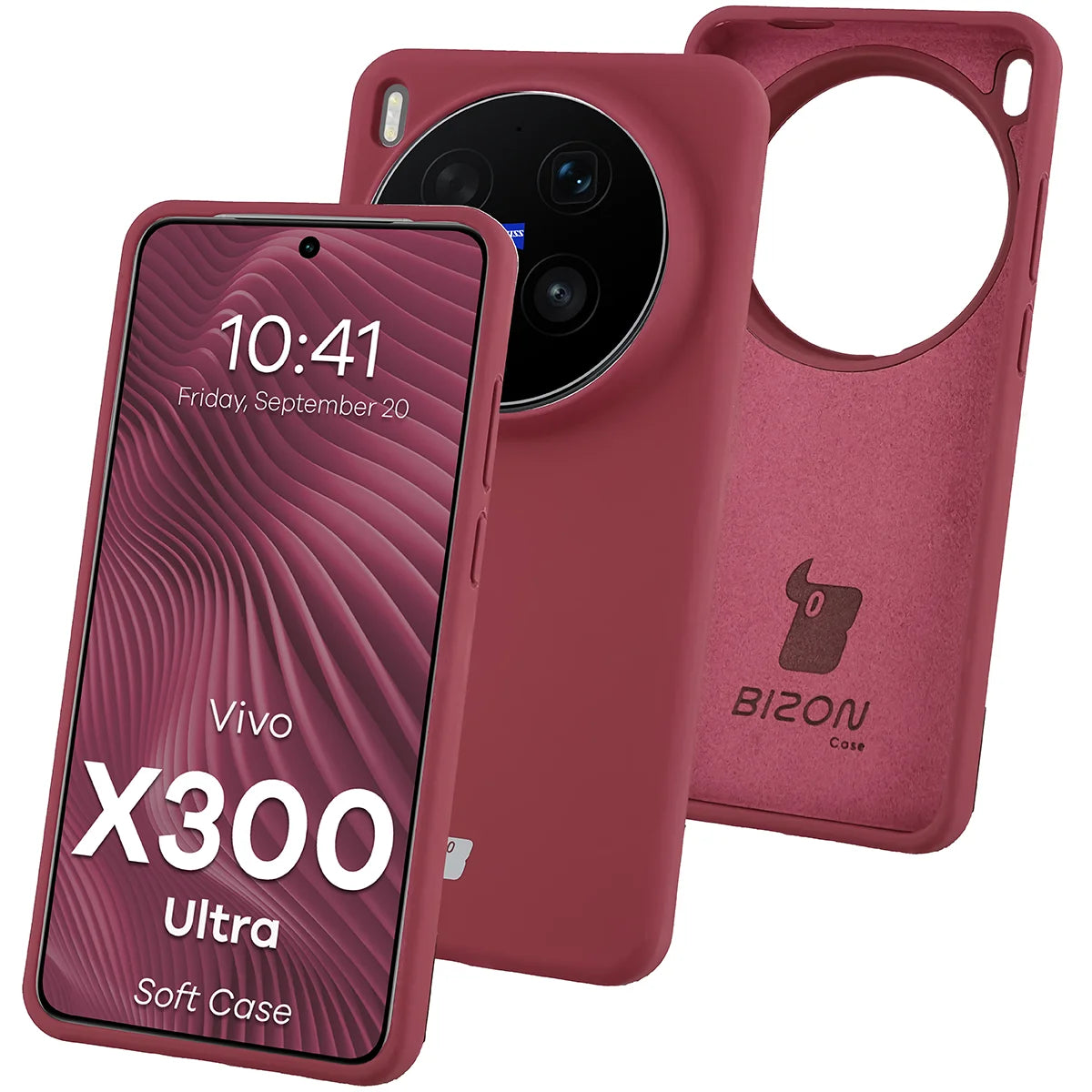 Silikon Handyhülle für Vivo X300 Ultra, Bizon Soft Case, Pflaumenfarbe