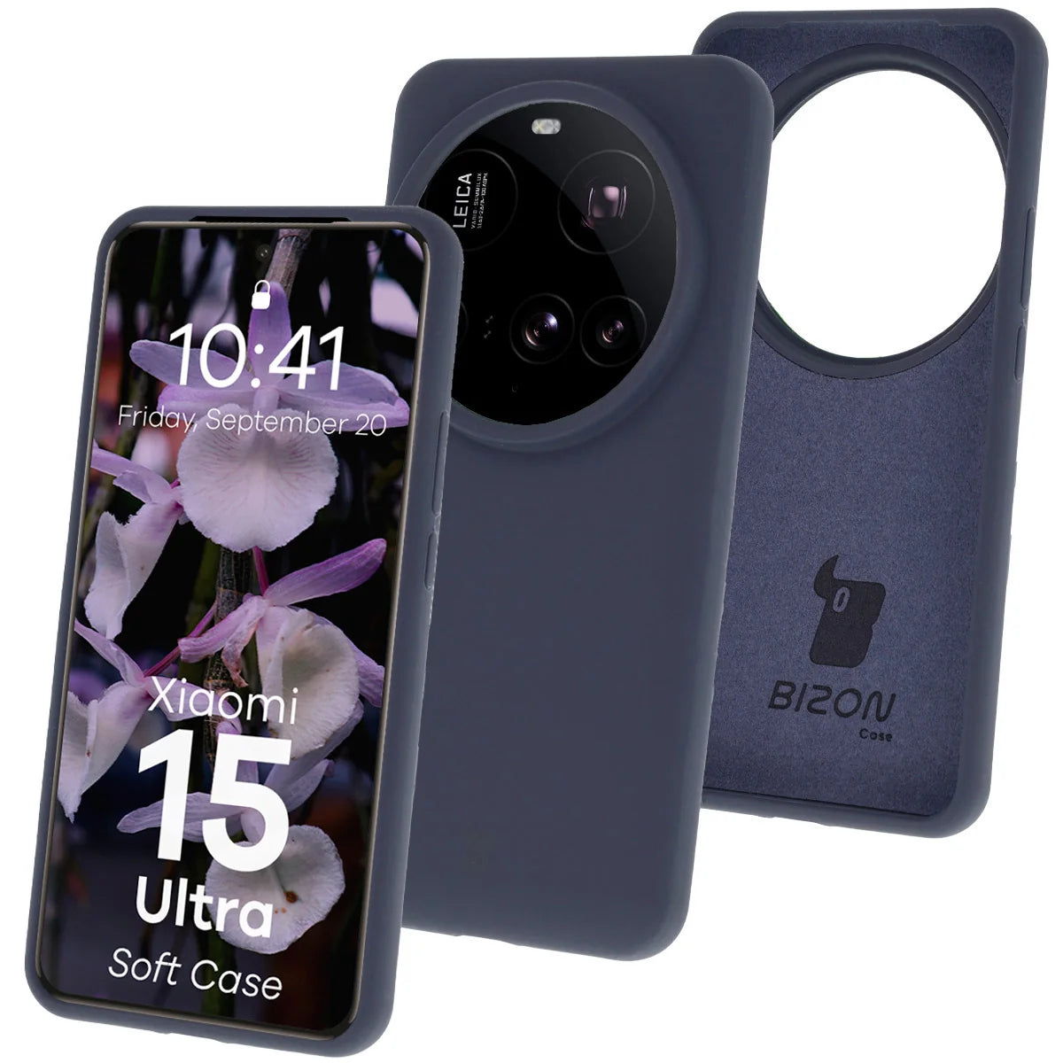 Silikon Handyhülle für Xiaomi 15 Ultra, Bizon Soft Case, Dunkelblau