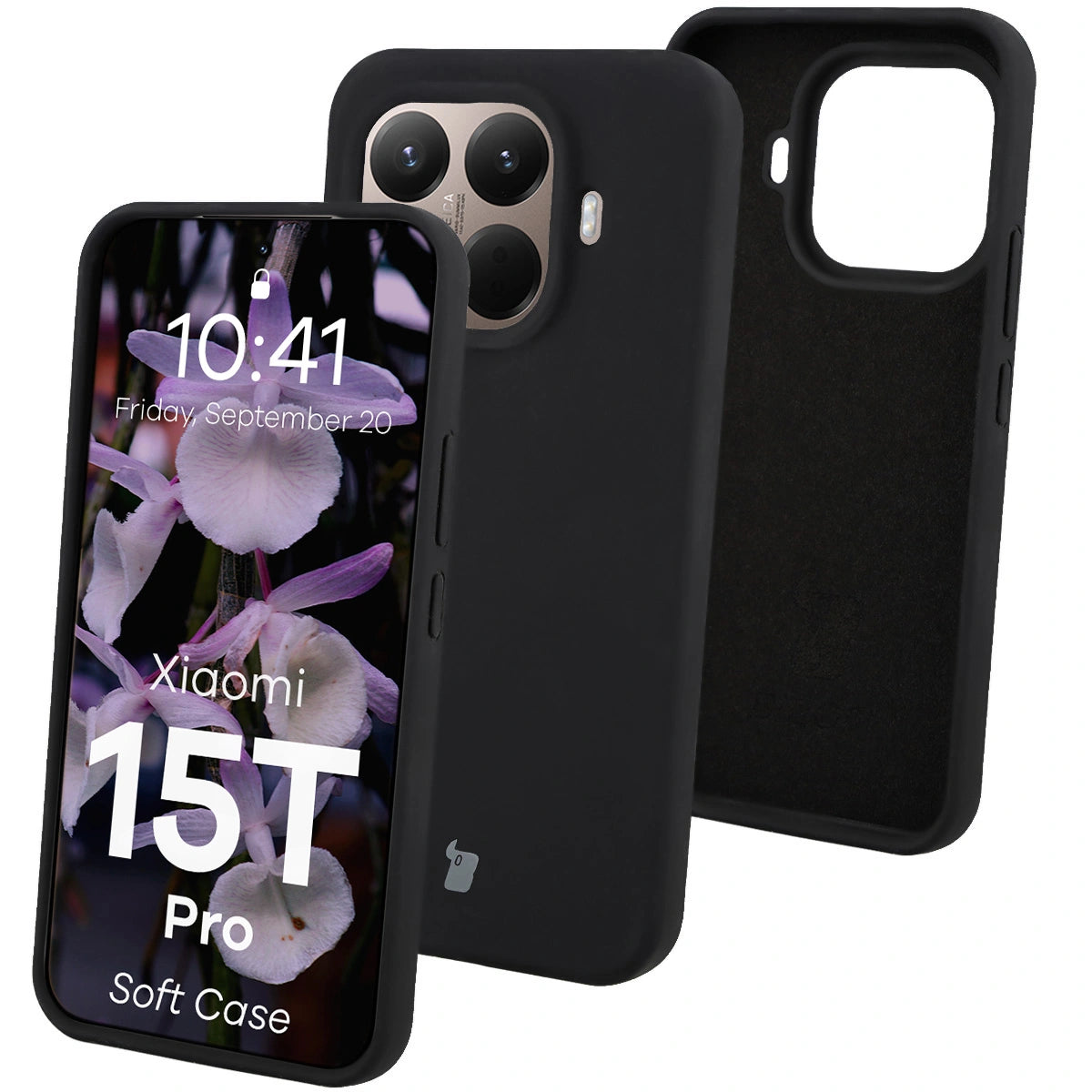 Silikon Handyhülle für Xiaomi 15T Pro, Bizon Soft Case, Schwarz