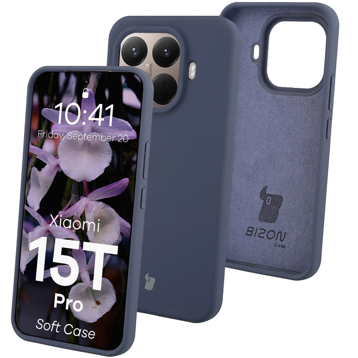 Silikon Handyhülle für Xiaomi 15T Pro, Bizon Soft Case, Dunkelblau