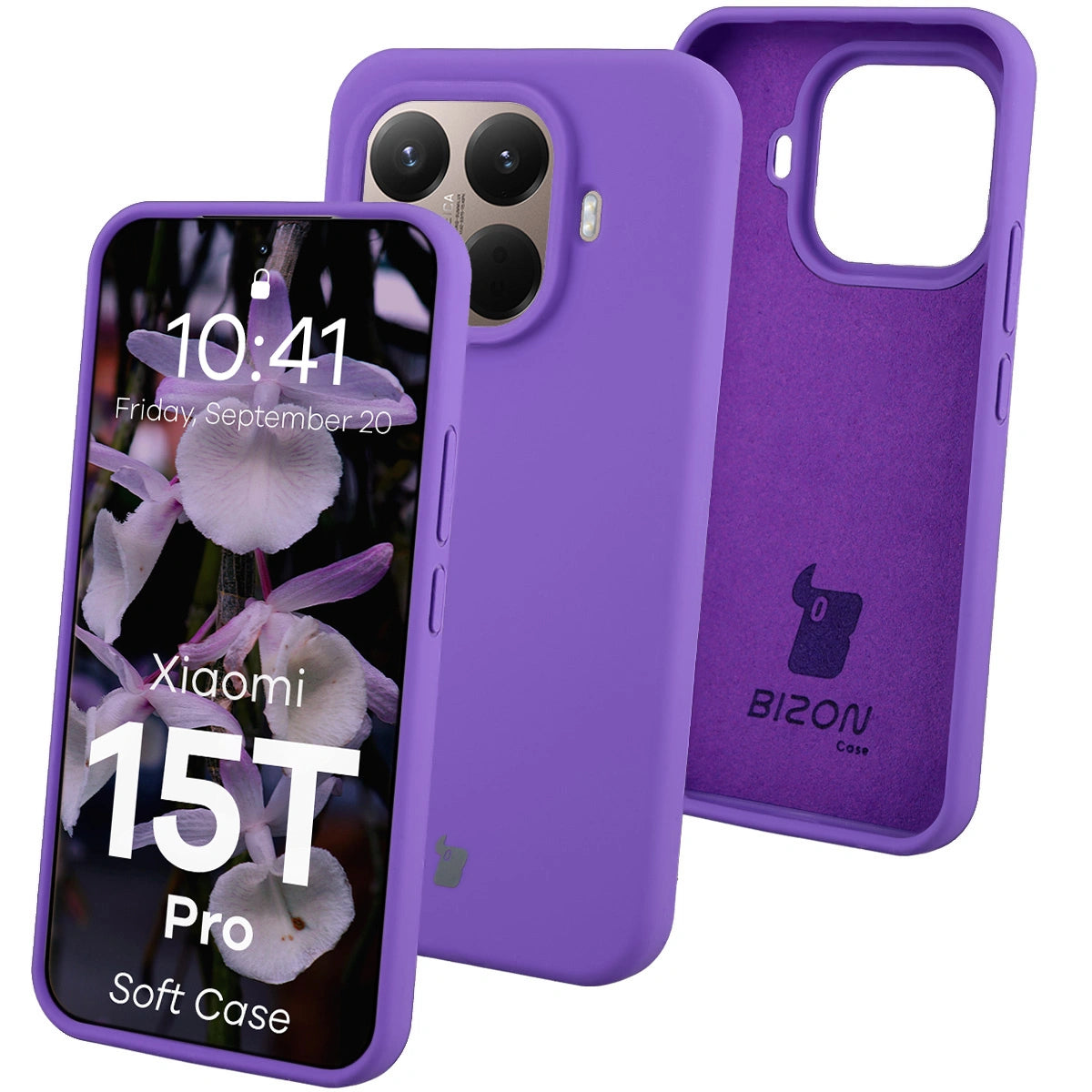 Silikon Handyhülle für Xiaomi 15T Pro, Bizon Soft Case, Violett